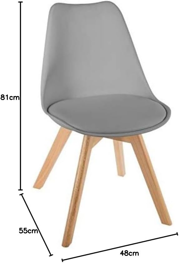 Stuhl Baya grau - Beine aus Buche - Grau - Atmosphera créateur d'intérieur cm Grau, cm Grau