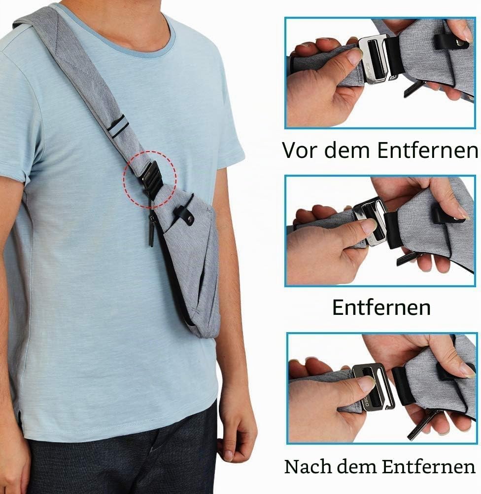 OSOCE Umhängetaschen Herren Wasserfeste Mini Bauchtasche Mehrere Taschen Schultertasche Anti-Diebsta