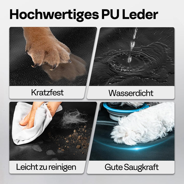 Hundedecke für Auto Rückbank Hundesitzbezug mit Harter Unterseite inkl. Seitenschutz und Sichtfenste