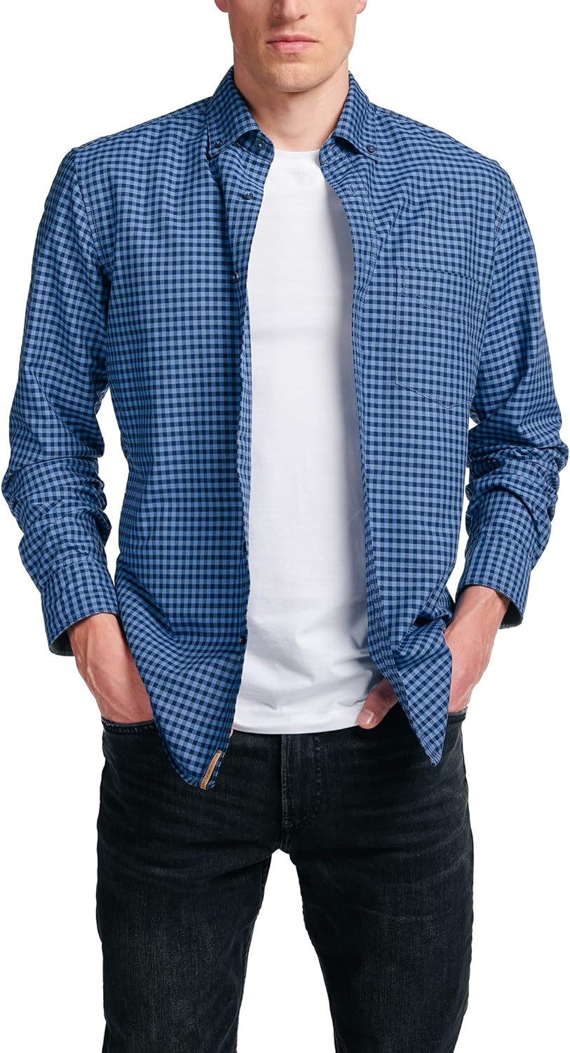 eterna Langarm Hemd Slim Fit Oxford kariert