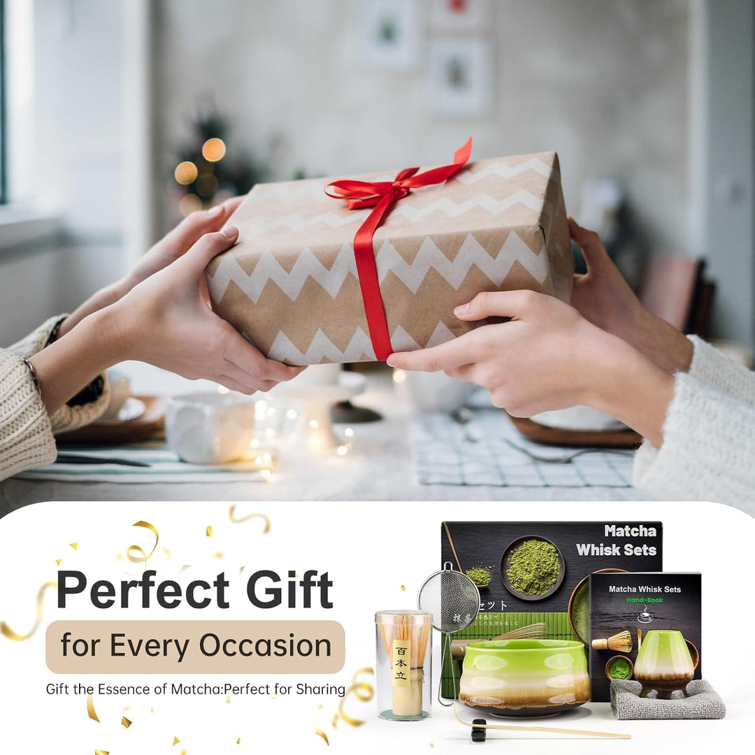 7PCS Matcha Kit Japanische Zeremonie, Bambuslöffel, Bambusschaufel, Peitschenhalter, Matcha-Set für