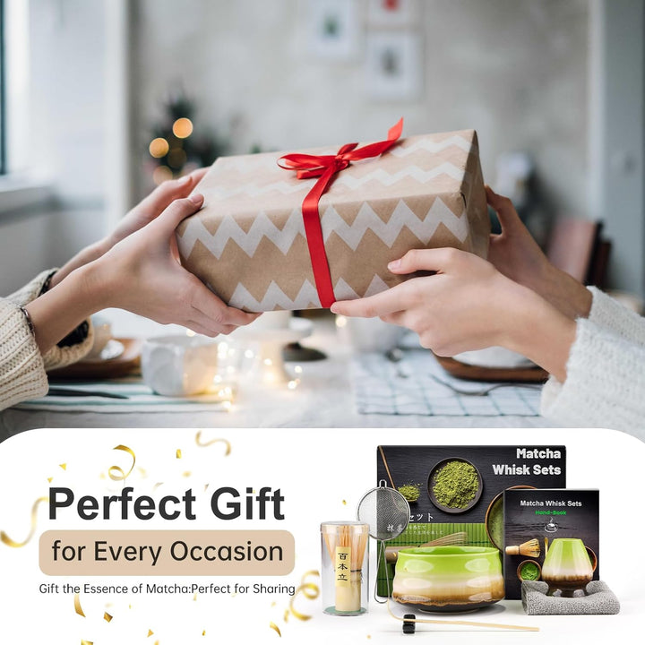 7PCS Matcha Kit Japanische Zeremonie, Bambuslöffel, Bambusschaufel, Peitschenhalter, Matcha-Set für