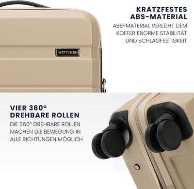 WITTCHEN COMODO Line Koffer Gepäck aus ABS Teleskopgriff TSA Schloss 4 Doppelräder Koffer-Set 3tlg.