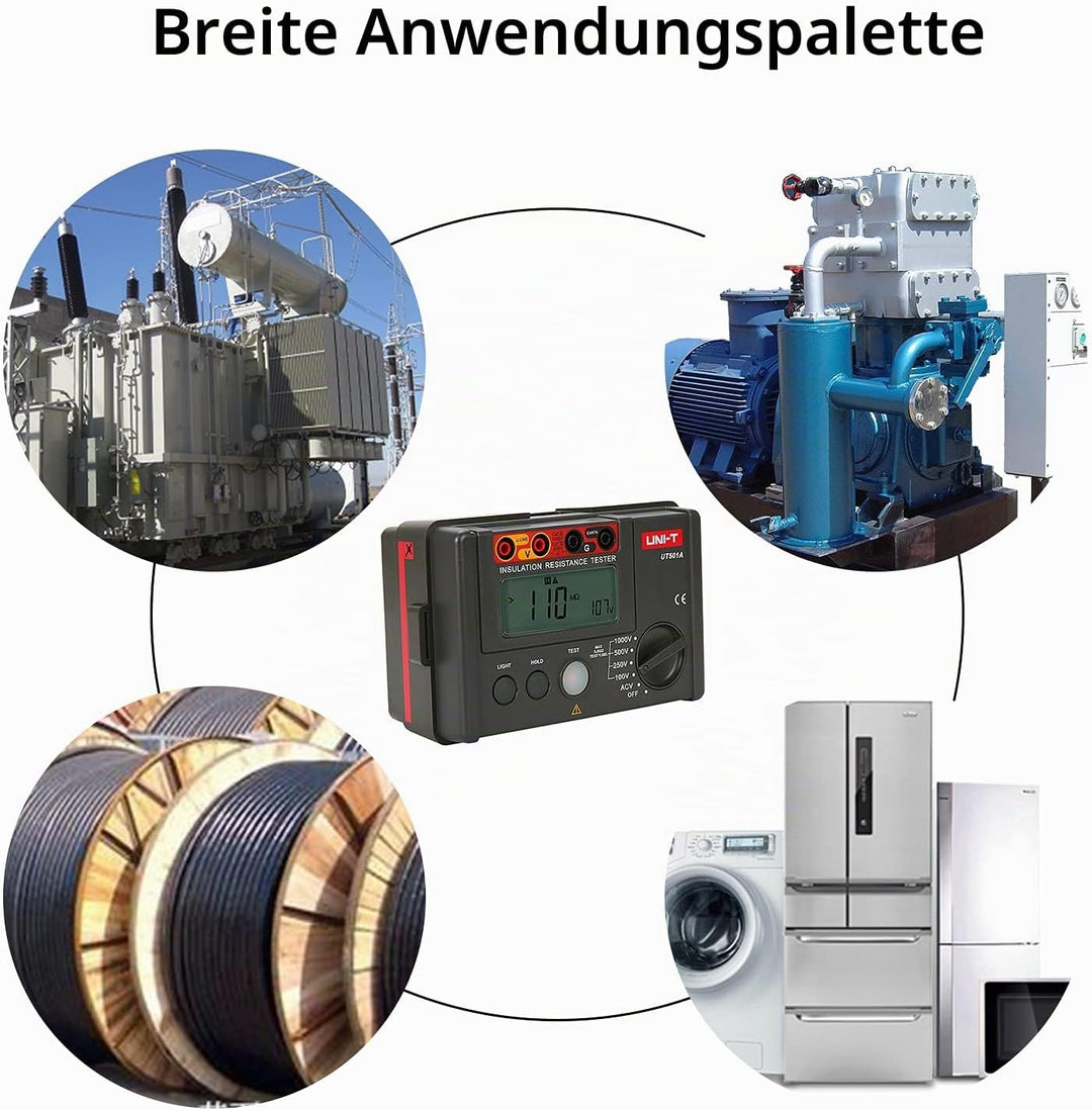 Isolierung Widerstand Tester, UT501A LCD Isolationsmessgerät Isolationstester, Digital Megaohmmeter