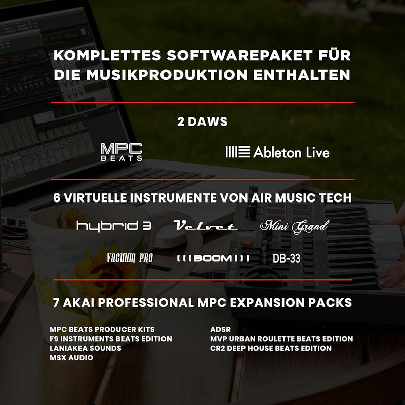M-Audio Oxygen Pro Mini – 32-Tasten USB MIDI Keyboard Controller mit Beat Pads, MIDI-zuweisbaren Reg