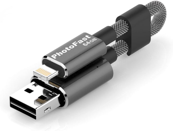 PhotoFast MCG3U3BK64GB Memories Kabel 3G Ladekabel, 18 cm grau