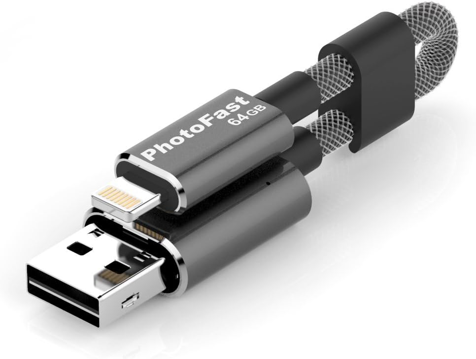 PhotoFast MCG3U3BK64GB Memories Kabel 3G Ladekabel, 18 cm grau