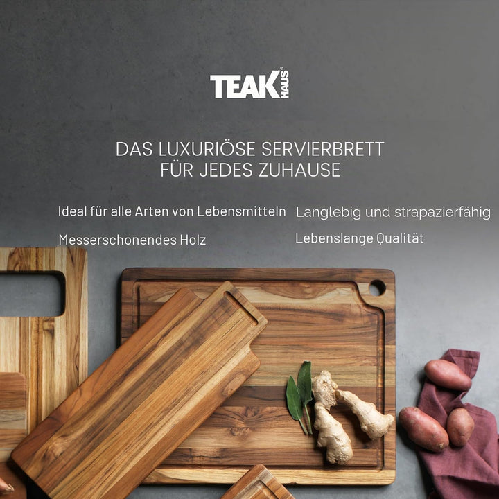 ProTeak Marine Collection, 9cm-517 Schneidebrett 46x35,5x1,9cm, Teakholz, braun, 45x20x15 cm, 45x20x