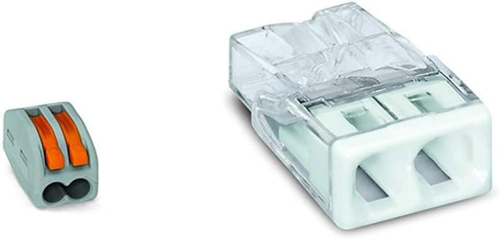 WAGO® Klemme, 2-Leiter, 4 mm², Verbindungsklemme mit Hebel, 222-412 (50 Stück) & Klemme, 2-Leiter, V