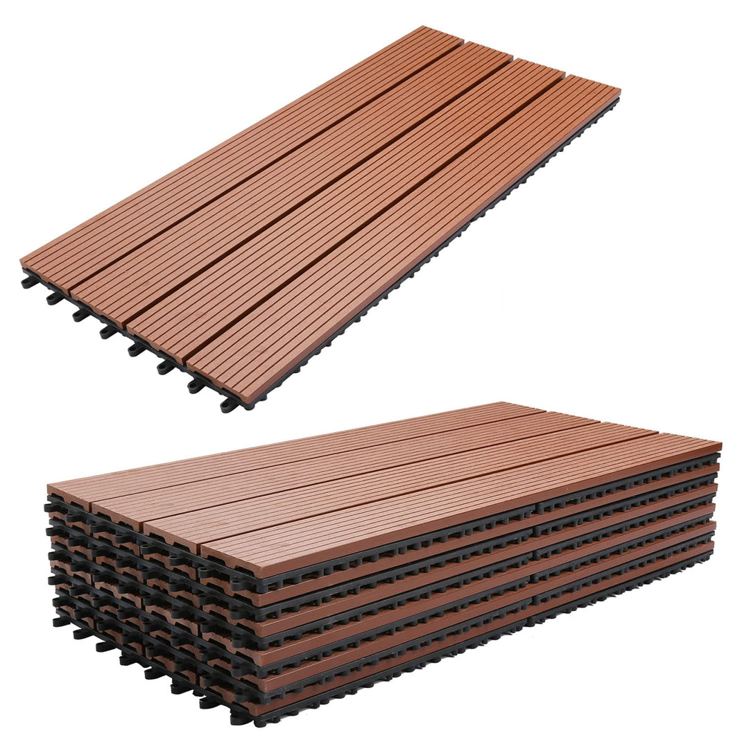 Gimisgu Terrassenfliesen WPC Fliesen, 30x60 cm Holzoptik Klickfliesen Balkonfliesen Klicksystem Terr