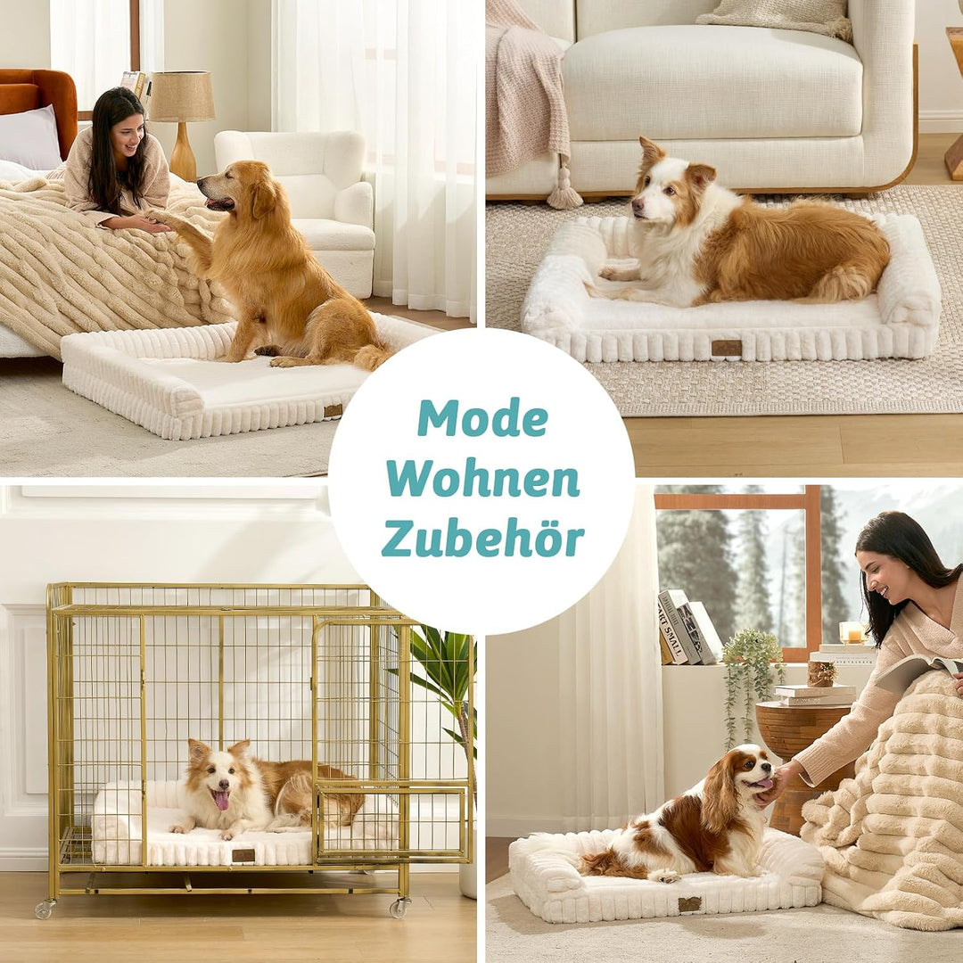 COZY KISS Orthopädisches Hundebett für Extra Grosse Hunde 110x80x17cm – Hundesofa mit Weichem Kunstf