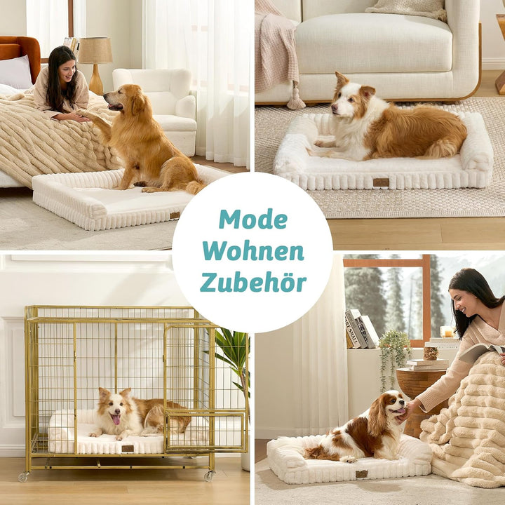 COZY KISS Orthopädisches Hundebett für Extra Grosse Hunde 110x80x17cm – Hundesofa mit Weichem Kunstf