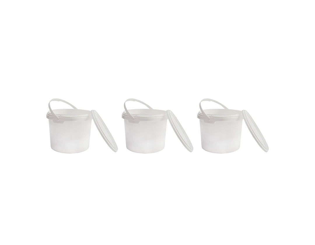 Kunststoffeimer lebensmittelecht mit Deckel, weiss, 1L x 3 Stück 1 Liter - 3 Stück Weiss, 1 Liter -