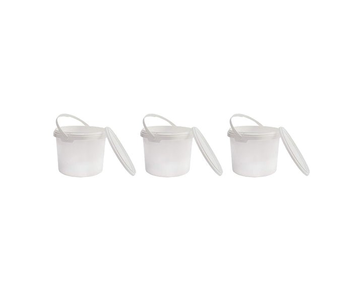 Kunststoffeimer lebensmittelecht mit Deckel, weiss, 1L x 3 Stück 1 Liter - 3 Stück Weiss, 1 Liter -
