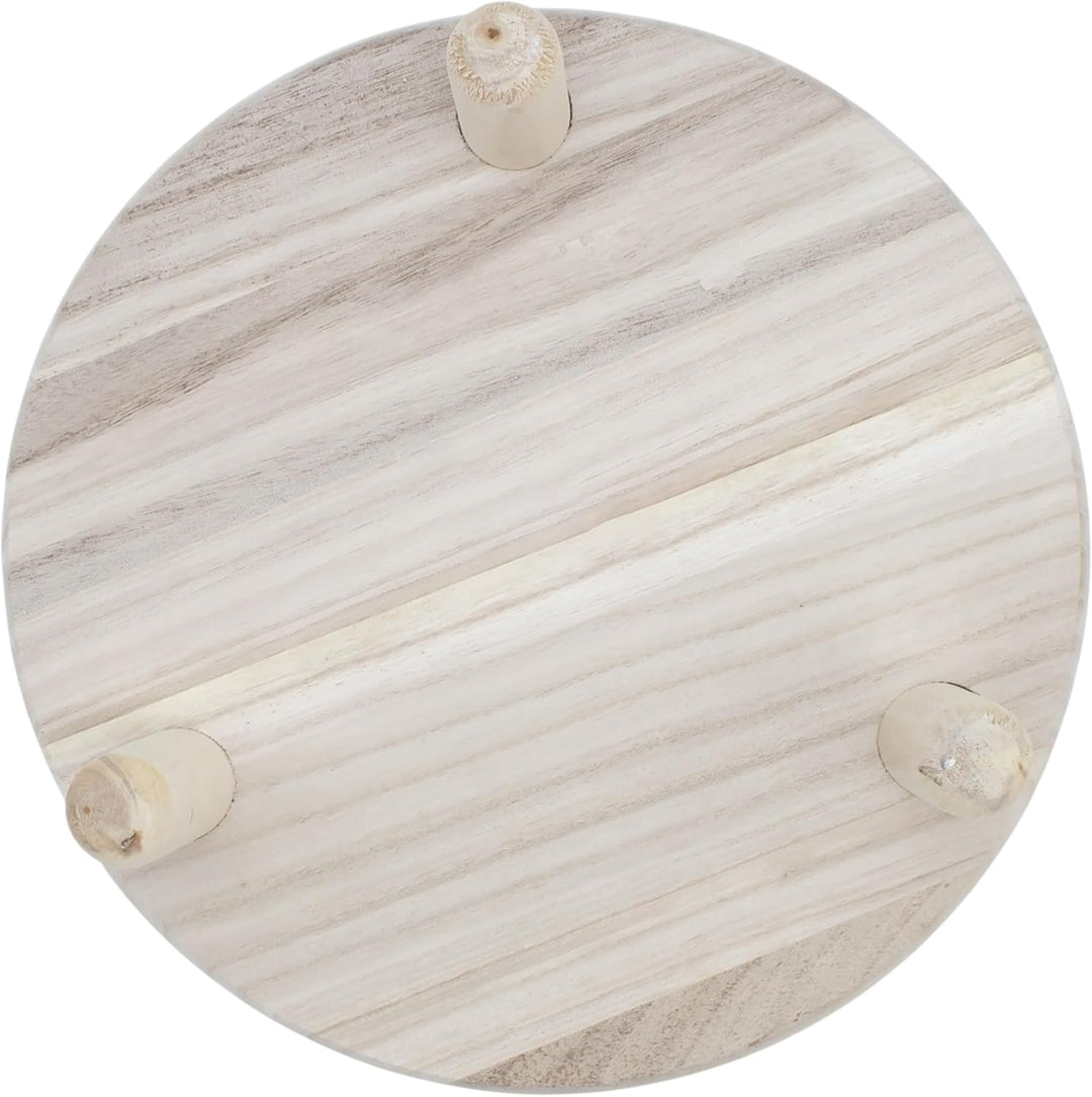Spetebo Holz Blumenhocker Natur mit 3 Beinen - 29 x 7 cm - Massivholz Pflanzenständer rund naturbela
