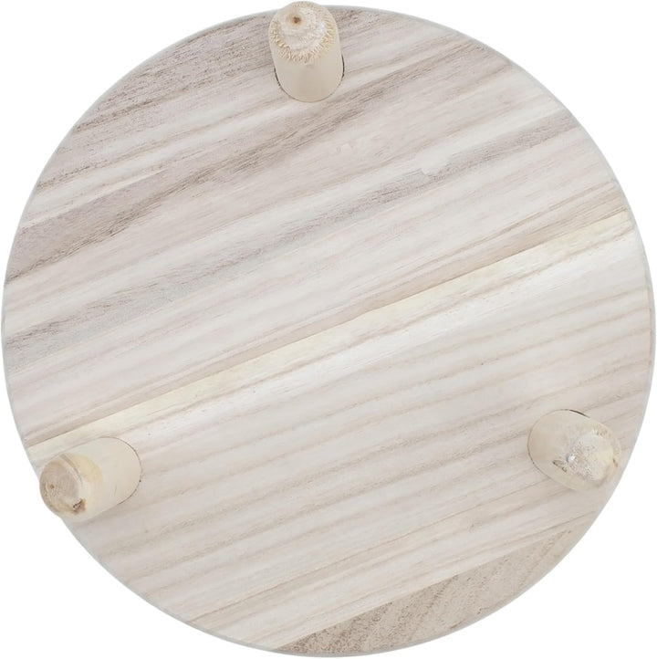 Spetebo Holz Blumenhocker Natur mit 3 Beinen - 29 x 7 cm - Massivholz Pflanzenständer rund naturbela