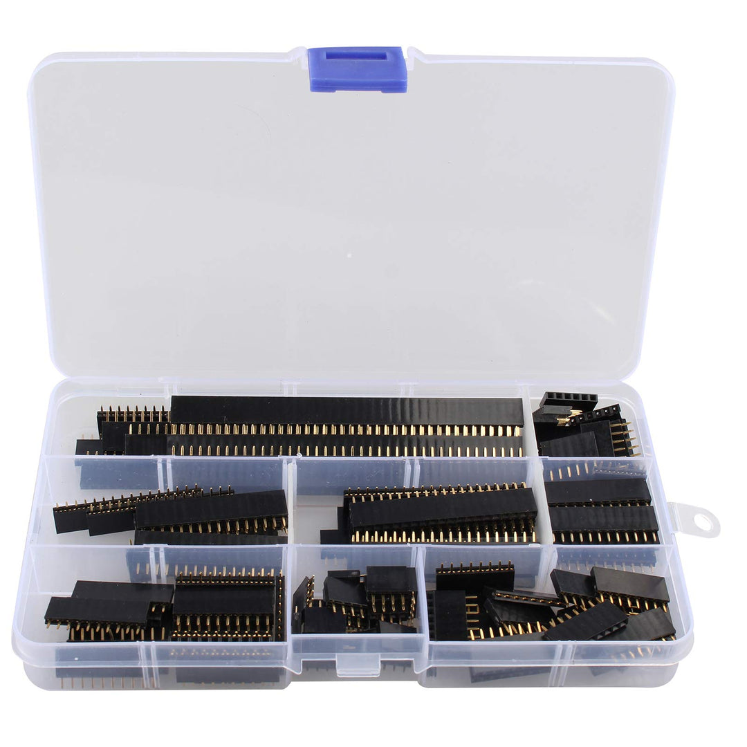 HALJIA 120 x 2,54 mm gerade einreihige stapelbare Buchsenleiste, Leiterplattenplatte, weibliche Stif