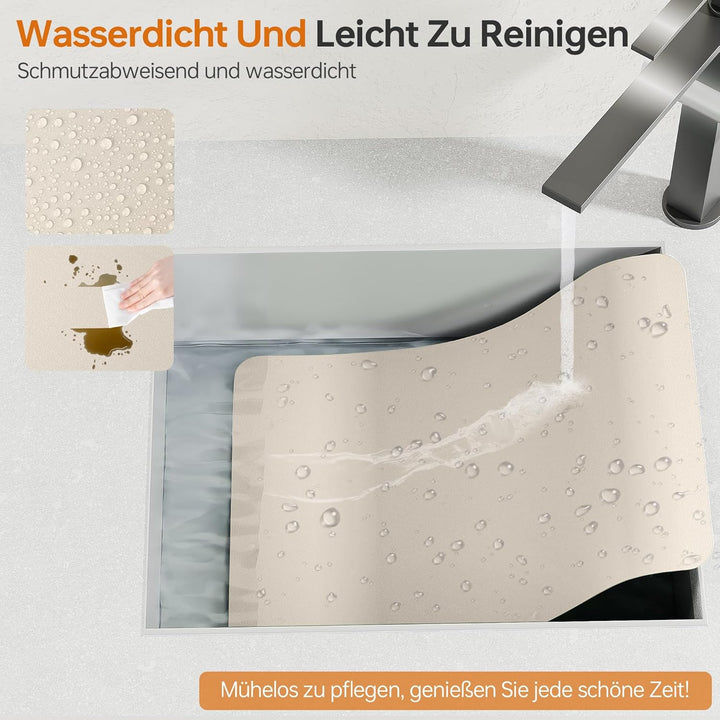 IKWOLETI Tischsets Abwaschbar mit Untersetzer - 6er Set Platzsets Abwaschbar aus Kunstleder - Doppel
