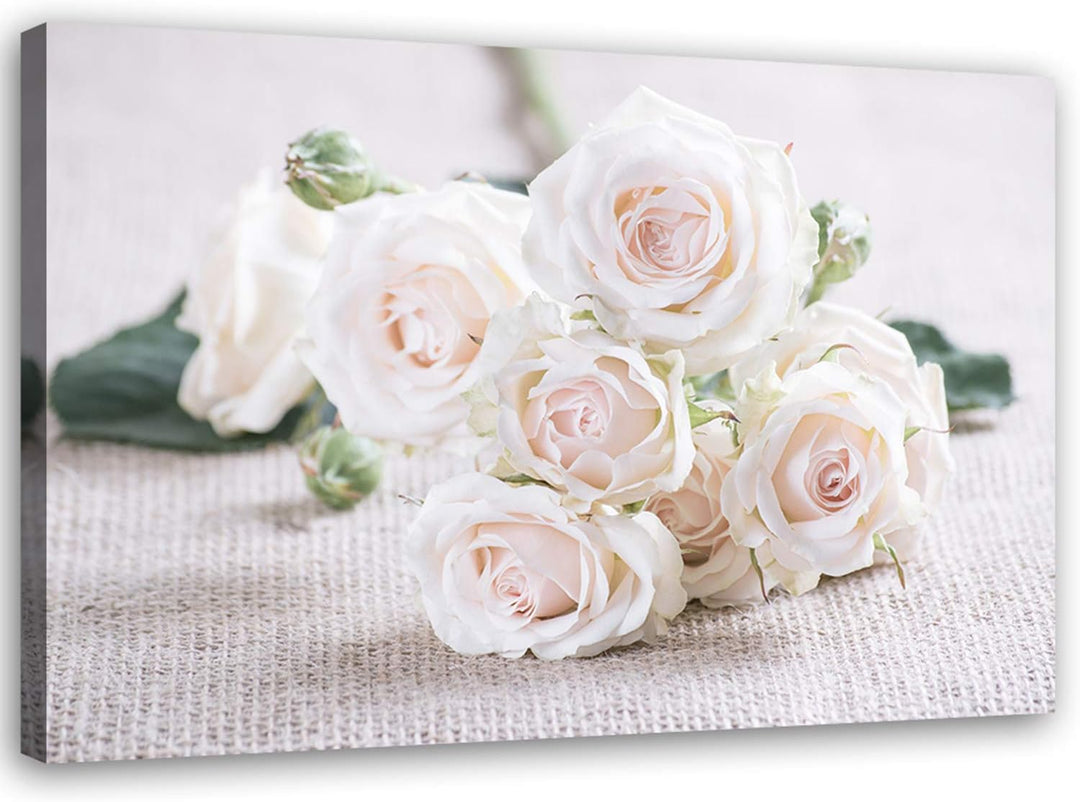 Feeby Wandbild Natur Druckbild Leinwandbild Blume Weiss 100x70 cm M14556 100x70 cm, M14556 100x70 cm