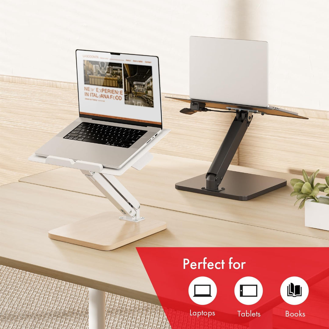 Maclean Schreibtischständer für Monitor oder Laptop | Höhenverstellbar 105-325 mm | Gasfedermechanis