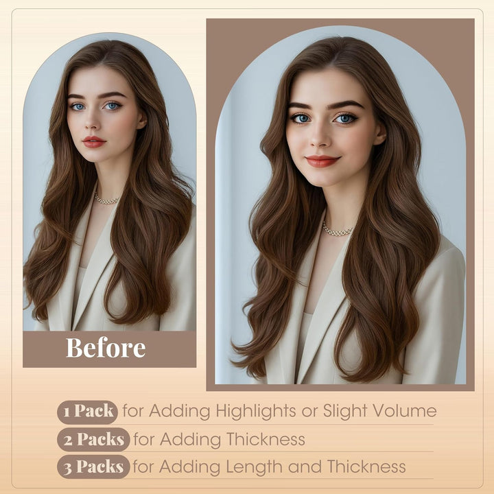 Elailite Tape Extensions Echthaar #2 Dunkelbraun, 10 Stück Unsichtbar Kleber Haarverlängerungen 20g,