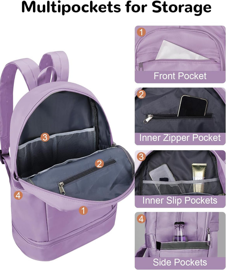 28L Reiserucksack Herren Damen, Schwimmrucksack mit Nasser Taschen, Wasserdichter Sportrucksack mit
