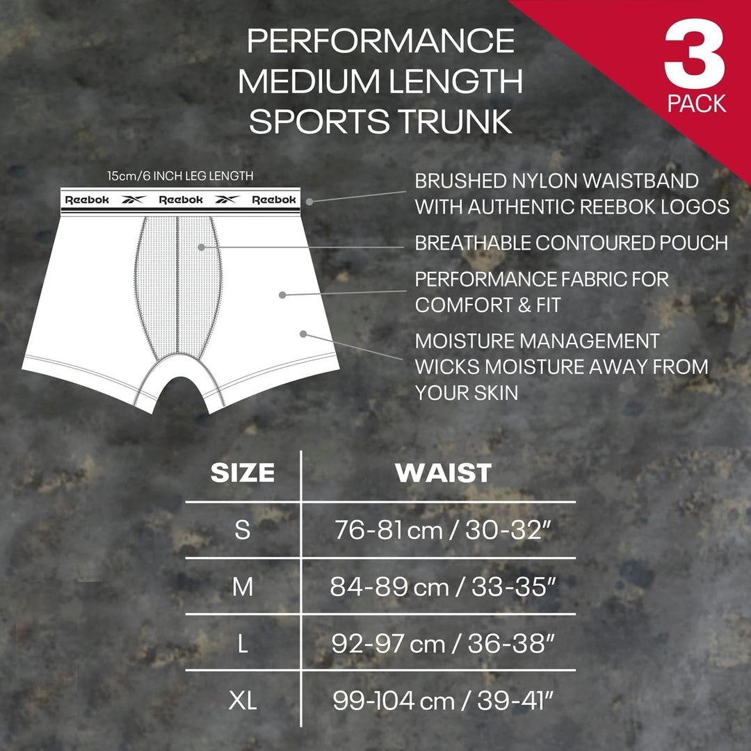 Reebok Herren Ainslie Badehosen (3er Pack), S