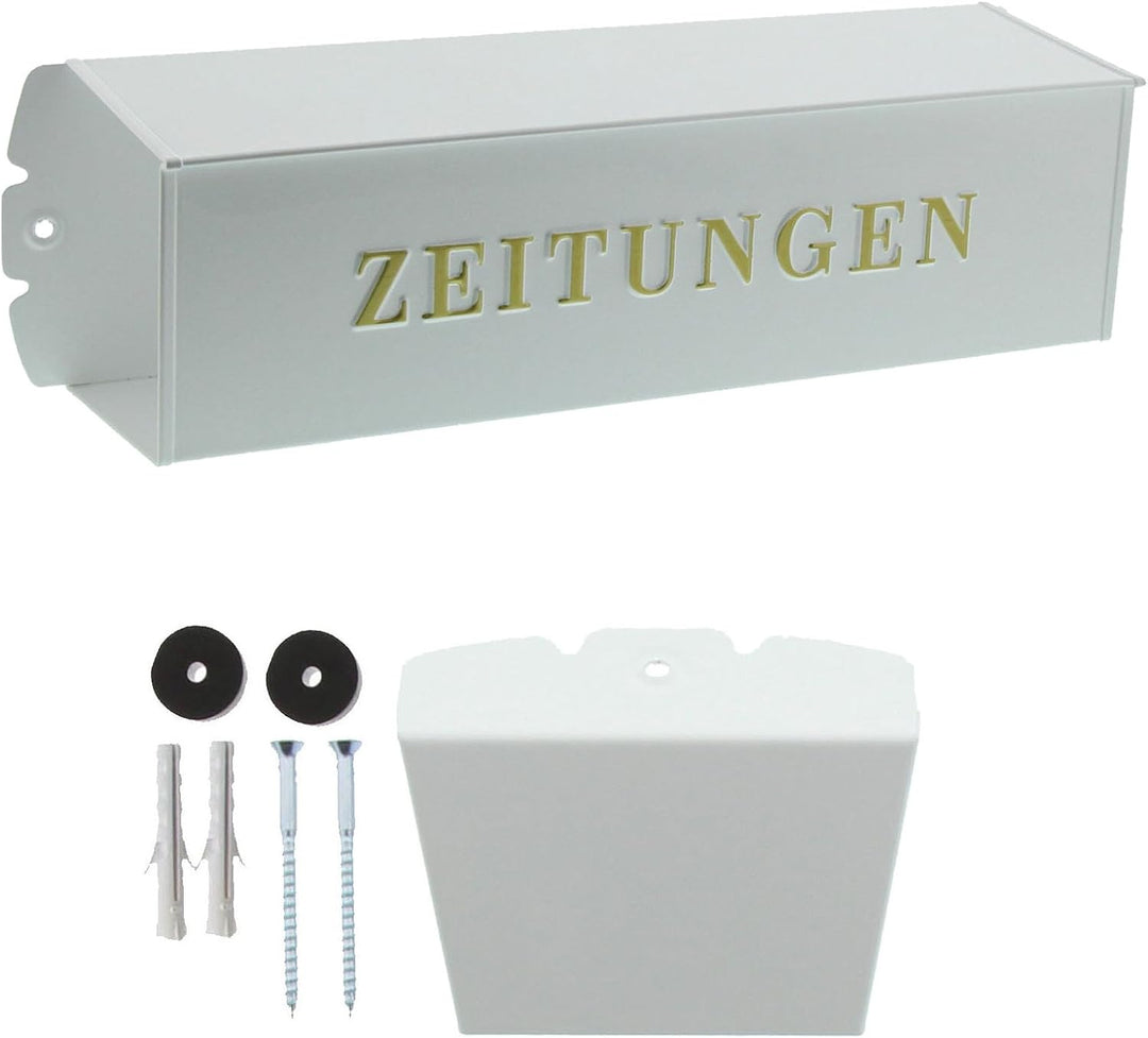 Burg-Wächter Zeitungsrolle mit Metall-Seitendeckel, Briefkastenergänzung, Eckig, Verzinkter Stahl, 8