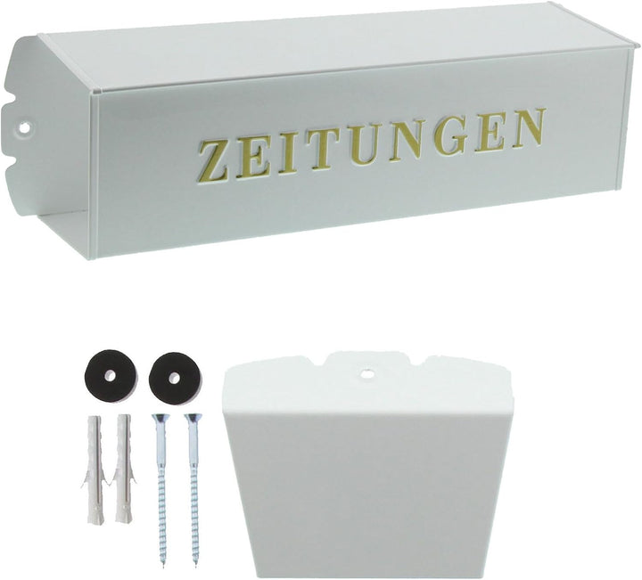 Burg-Wächter Zeitungsrolle mit Metall-Seitendeckel, Briefkastenergänzung, Eckig, Verzinkter Stahl, 8