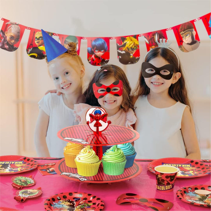 Miraculous Ladybug Feier-Set - Geburtstags-Kit für Kleinkinder - Über 100 Teile - Cat Noir - Partyar