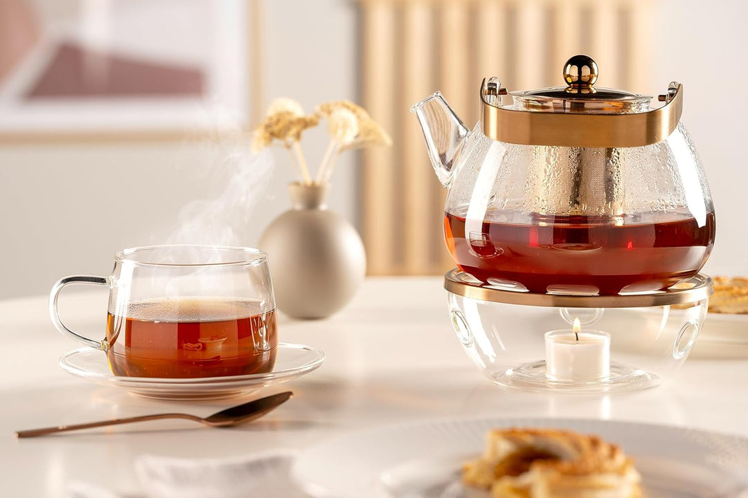 LEONARDO HOME Tè per Te Teekanne mit herausnehmbarem Siebeinsatz - Teekessel aus Glas mit Deckel und