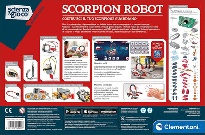 Clementoni - Scienza Robotics-Skorpion Bauset, Roboter für Kinder zum Zusammenbauen, Roboter-Kit (it