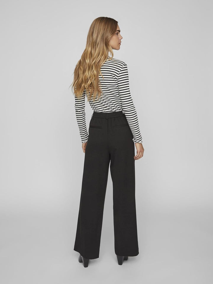 Vila Damen Vivarone Hw Wide Pant-Noos Stoffhose, Schwarz