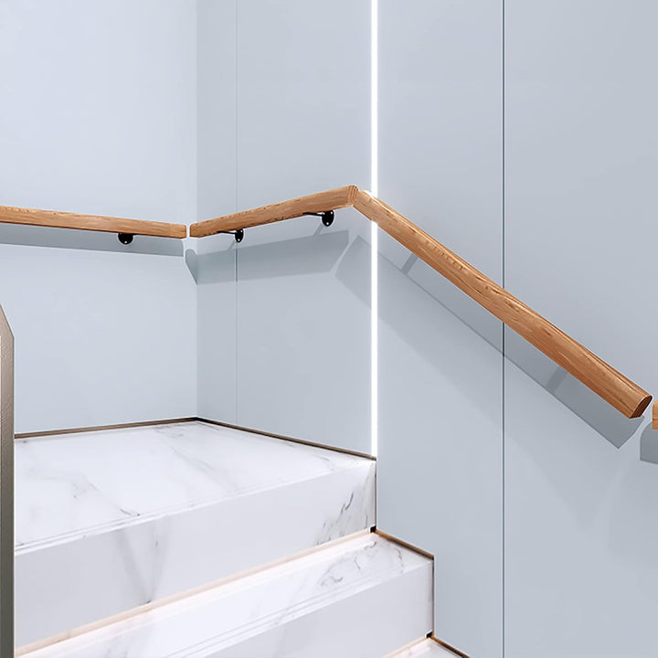 Handläufe für Treppen 30-600cm Holzhandlauf mit Halterungen, Rutschfeste Treppengeländer Stützstange