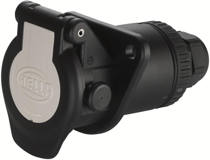 HELLA Steckdose - 24V - 7-polig - Stecker: Crimpkontakt - schwarz - DIN/ISO: 7638-1 - Menge: 1 - 8JB