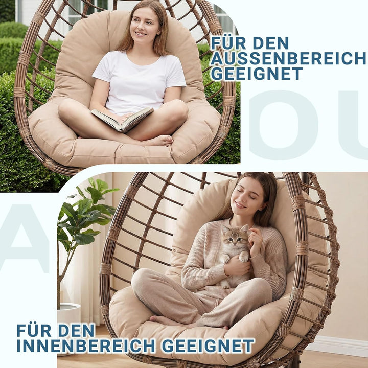 Hängesessel Kissen Ersatzkissen Outdoor: Thick Soft Polyester Sitzkissen 80x120 cm Egg Swing Cushion