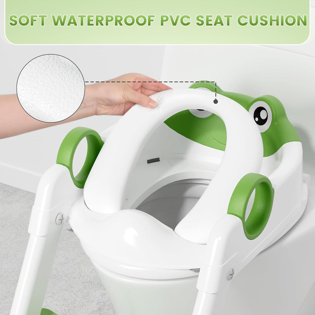 COOSEYA Frosch Kinder Toilettensitz, Toilettentrainer Toilettensitz für Kleinkinder, Upgrade Toilett