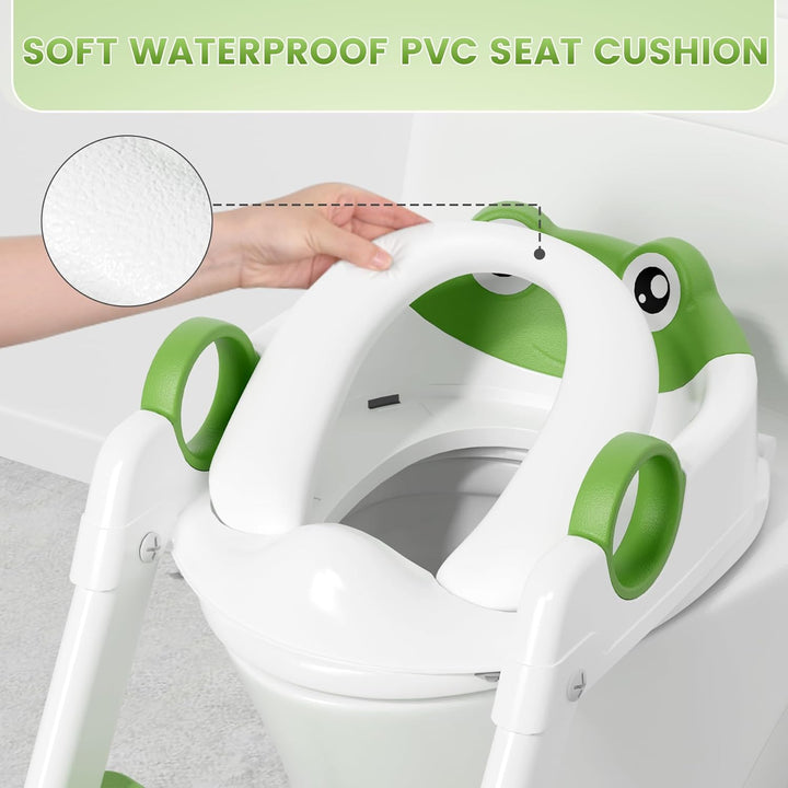 COOSEYA Frosch Kinder Toilettensitz, Toilettentrainer Toilettensitz für Kleinkinder, Upgrade Toilett
