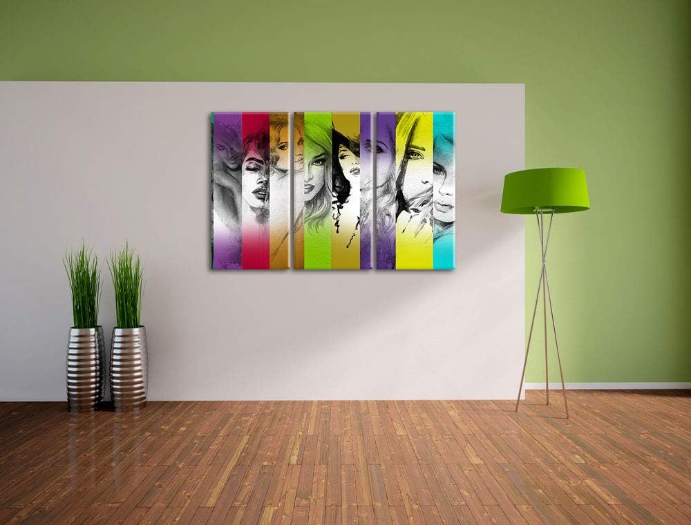 die vielen Geischter der Frau schwarz/weiss 3-Teiler Leinwandbild 120x80 Bild auf Leinwand, XXL ries