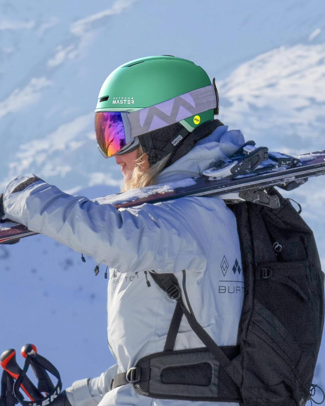 OutdoorMaster MIPS Skihelm, Snowboardhelm für Herren und Damen, Snowboard Helm mit Ventilationssyste