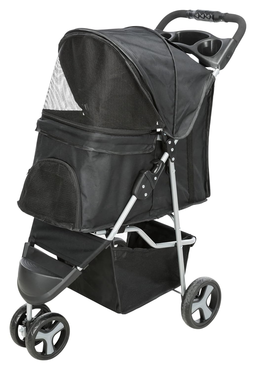TRIXIE Buggy für Hunde, 47 × 100 × 80 CM, 4,6 kg - extra leicht, schwarz, bis 11 kg belastbar - 2895
