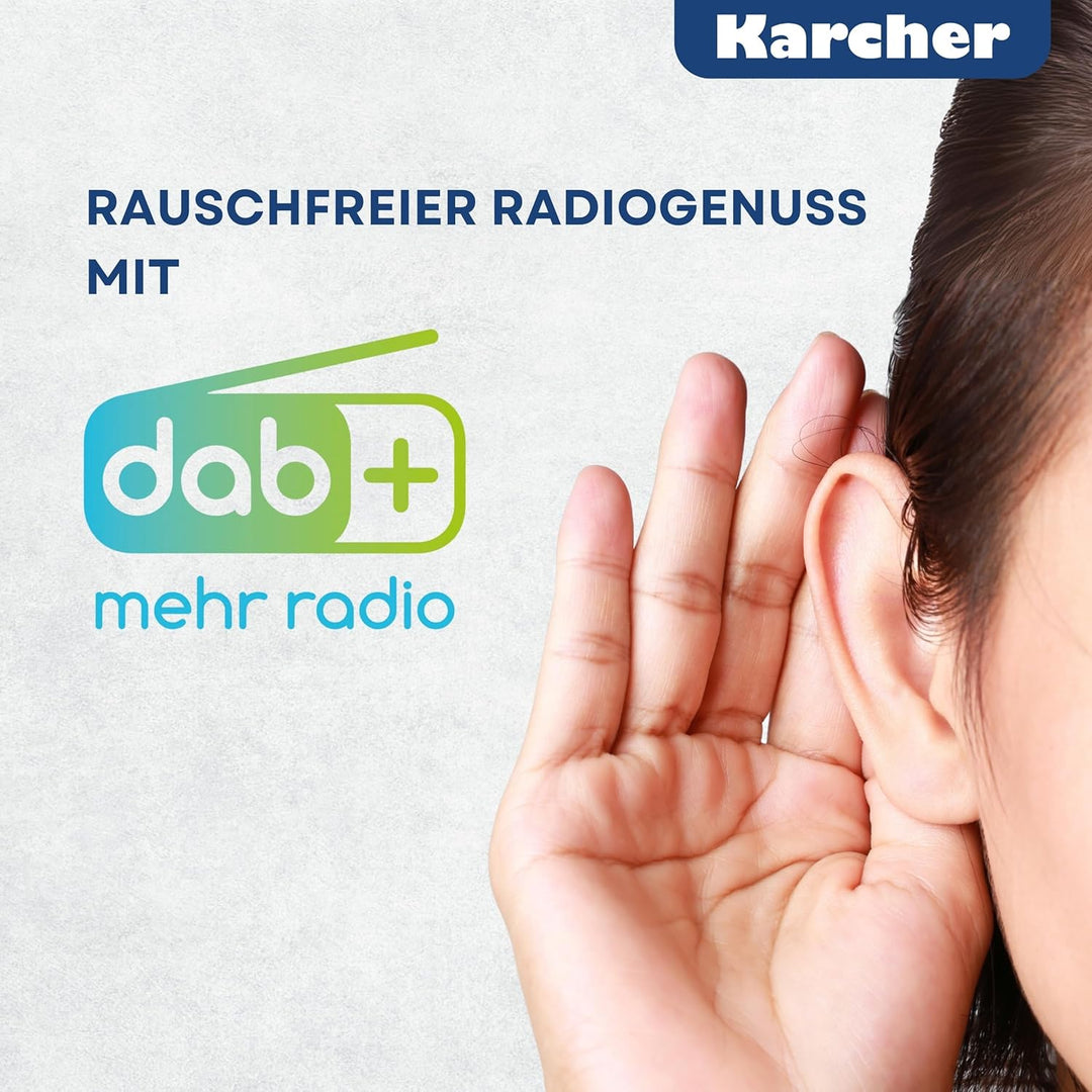 Karcher RA 2038D-S - Küchenradio mit UKW/DAB+ Radio, Unterbauradio mit Bluetooth & Leuchte, Digitalr