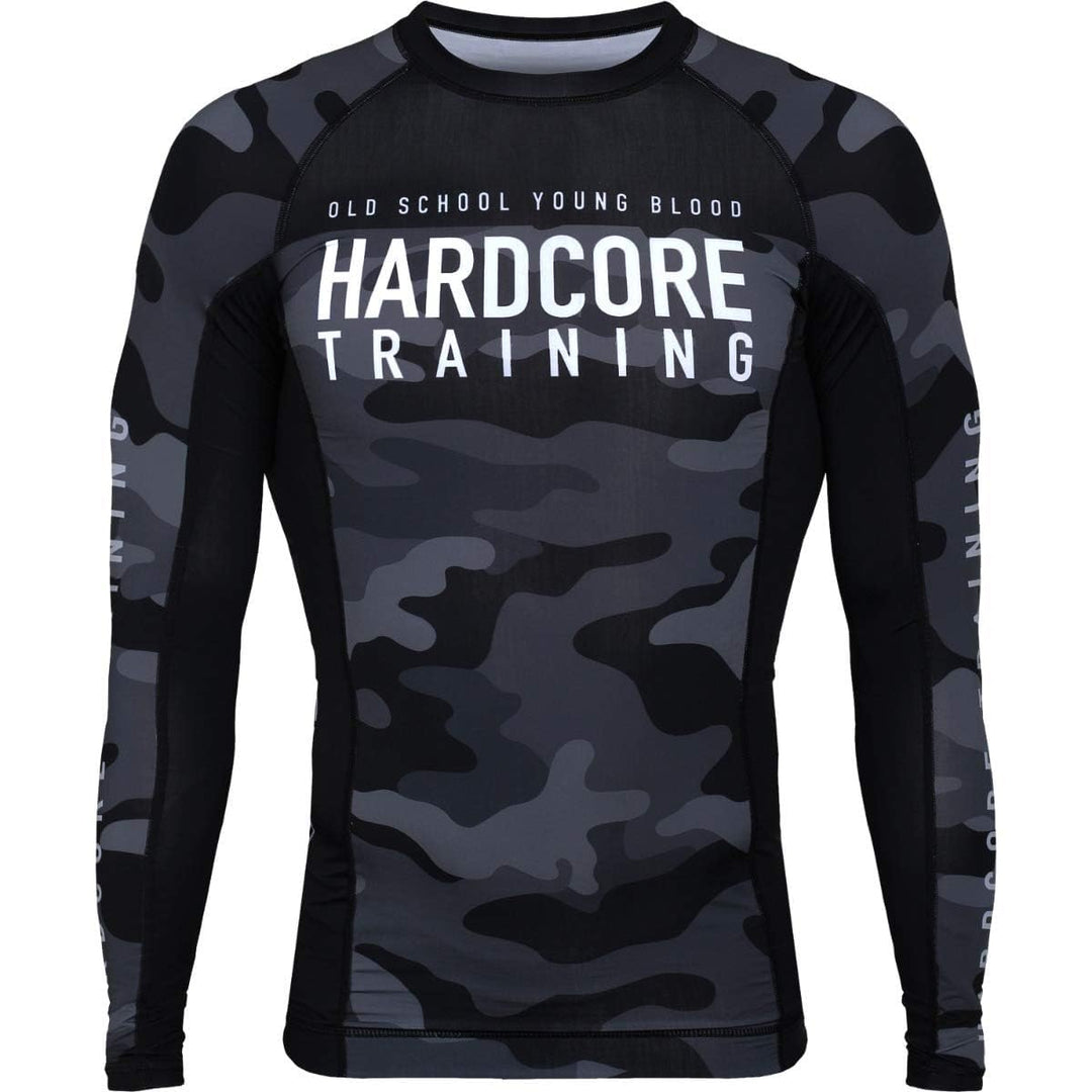 Hardcore Training Herren Manner Rashguard Kompression Lange Armel Jiu Jitsu MMA No-Gi Enge BJJ Grapp