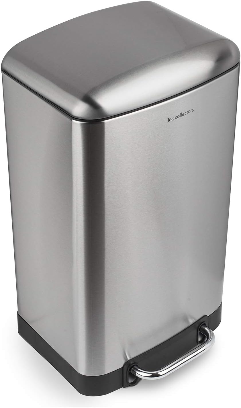 Les Collectors Tret-Mülleimer N°712 / Edelstahl/silber, 30 L/herausnehmbarer Inneneimer/rechteckig,
