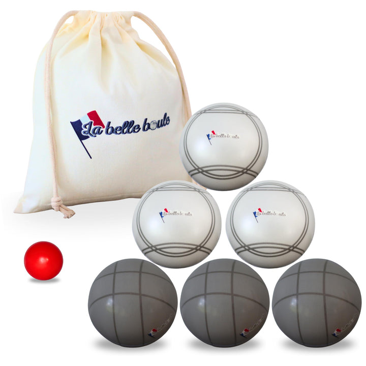 La belle boule Boccia-Kugel aus Schaumstoff – Innen & Aussen – Set mit 6 Kugeln + rote Zielkugel + A