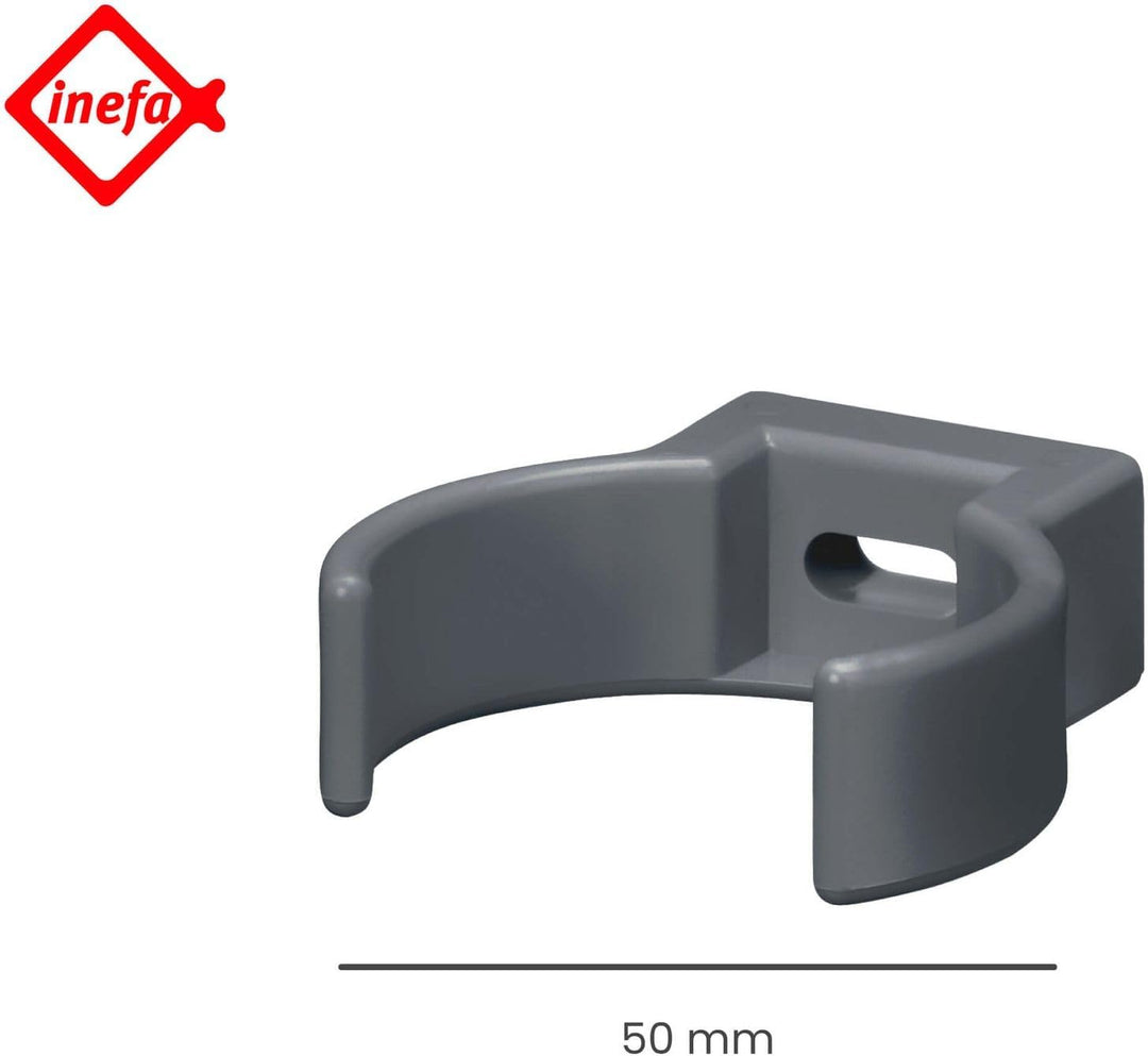 INEFA Rohrschelle Clip, PVC-U DN 50, 25 Stück Anthrazit Fallrohrschelle, Dachrinnenzubehör, einfache