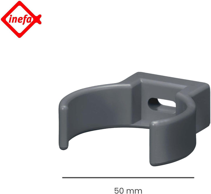 INEFA Rohrschelle Clip, PVC-U DN 50, 25 Stück Anthrazit Fallrohrschelle, Dachrinnenzubehör, einfache