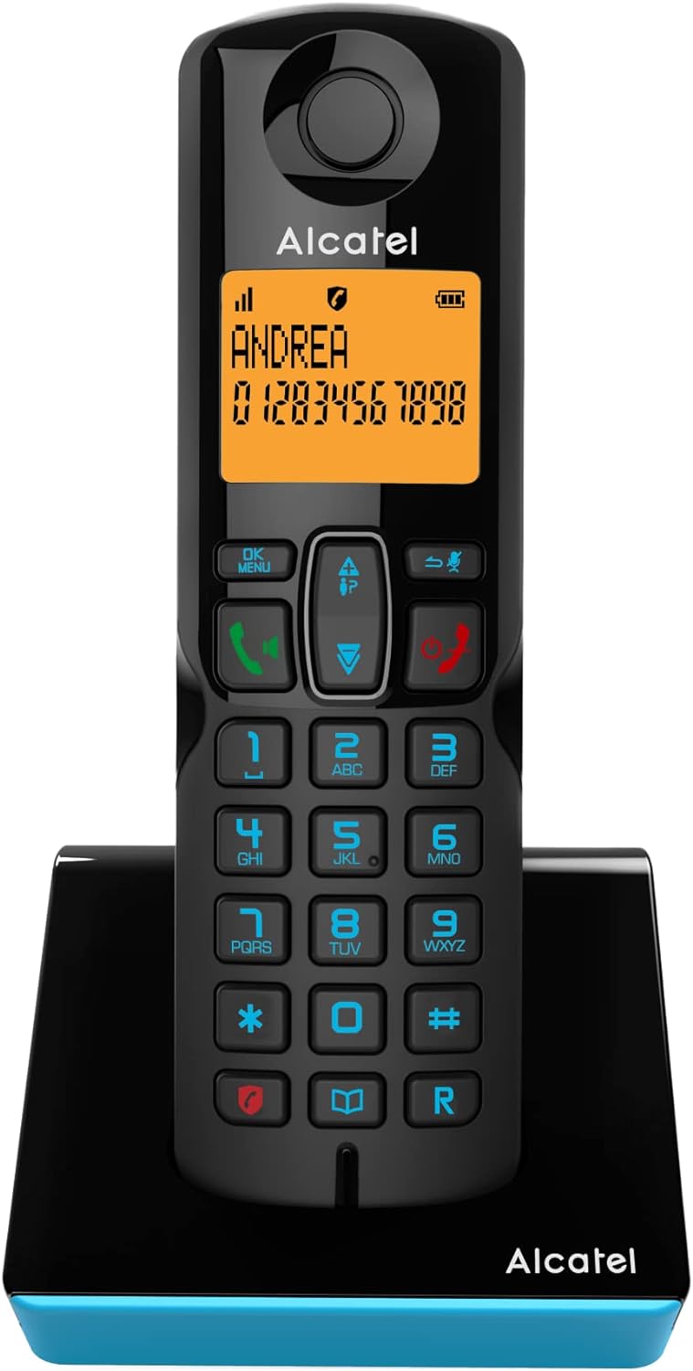 ALCATEL S280 Duo Schwarz und Blau, Schnurloses Telefon mit zusätzlichem Mobilteil Plus erweiterter A