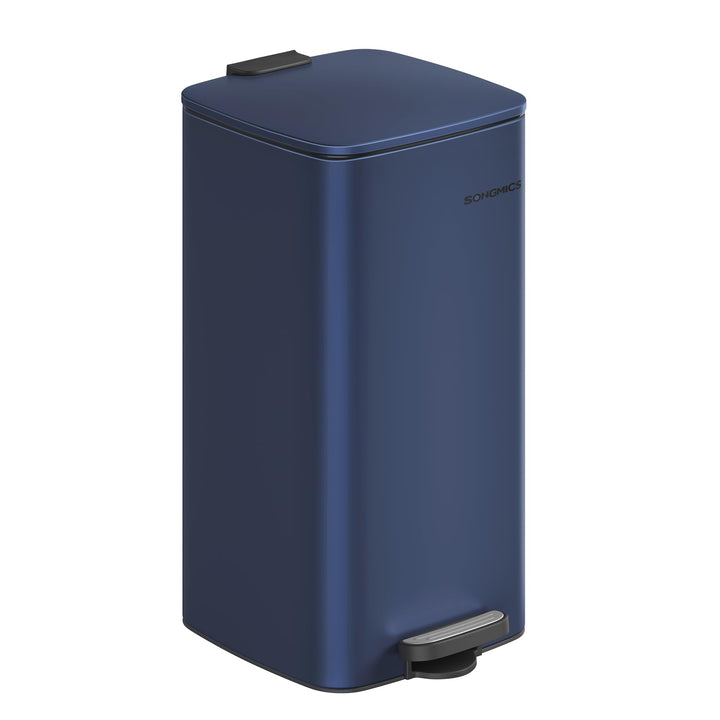 SONGMICS Mülleimer Küche, 30 Liter Abfalleimer, Tretmülleimer, Stahl, mit Inneneimer, Softclose, Off
