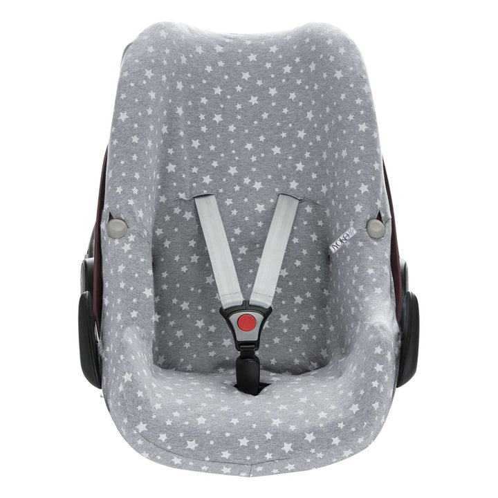 JYOKO KIDS Baumwollbezug für Autositz kompatibel mit Pebble Maxi Cosi, Bebe Confort (White Star), Wh